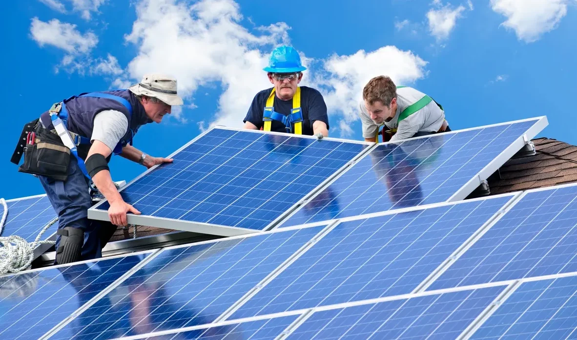 Solar panel network installation